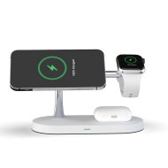 Зарядна станция 3 в 1 с MagSafe за iPhone, AirPods и Apple Watch от Tech-Protect A12 - Бяла