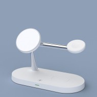 Зарядна станция 3 в 1 с MagSafe за iPhone, AirPods и Apple Watch от Tech-Protect A12 - Бяла