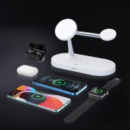 Зарядна станция 3 в 1 с MagSafe за iPhone, AirPods и Apple Watch от Tech-Protect A12 - Бяла