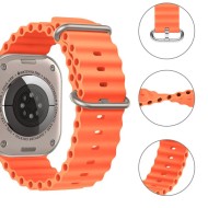 Силиконова каишка за Apple Watch 6/7/8/9/10/SE/ Ultra 1-2 (44/45/46/49 mm) от Tech-Protect IconBand Pro - Оранжева