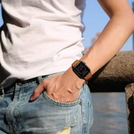 Кожена каишка за Apple Watch 4/5/6/7/8/SE/Ultra 1/2 (44/45/49 mm) от Tech-Protect Leatherfit - Кафяв