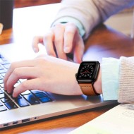 Кожена каишка за Apple Watch 4/5/6/7/8/SE/Ultra 1/2 (44/45/49 mm) от Tech-Protect Leatherfit - Кафяв
