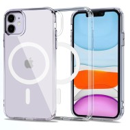 Твърд кейс с MagSafe пръстен за iPhone 11 от Tech-Protect MagMat - Прозрачен