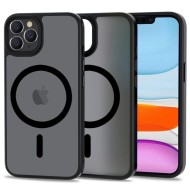 Твърд кейс с MagSafe пръстен за iPhone 11 Pro Max от Tech-Protect MagMat - Черен мат