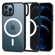 Твърд кейс с MagSafe пръстен за iPhone 12 / 12 Pro от Tech-Protect MagMat - Прозрачен/Черен