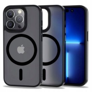 Твърд кейс с MagSafe пръстен за iPhone 13 Pro от Tech-Protect MagMat - Черен мат