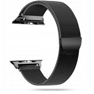 Стоманена верижка за смарт часовник Apple Watch 4/5/6/7/8/9/SE/Ultra (42/44/45/49 mm) от Tech-Protect MilaneseBand - Черна