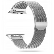 Стоманена верижка за смарт часовник Apple Watch 4/5/6/7/8/9/SE/Ultra (42/44/45/49 mm) от Tech-Protect MilaneseBand - Сребриста