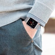 Стоманена верижка за смарт часовник Apple Watch 4/5/6/7/8/9/SE/Ultra (42/44/45/49 mm) от Tech-Protect MilaneseBand - Сребриста