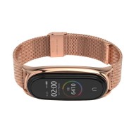 Стоманена верижка за смарт часовник Xiaomi Mi Smart Band 5 / 6 / 6 NFC от Tech-Protect MilaneseBand - Rose Gold