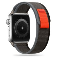 Текстилна каишка за Apple Watch 4/5/6/7/8/9/SE/Ultra (44/45/49 mm) от Tech-Protect Nylon - Черен / Оранжев