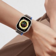 Текстилна каишка за Apple Watch 4/5/6/7/8/9/SE/Ultra (44/45/49 mm) от Tech-Protect Nylon - Черен / Оранжев