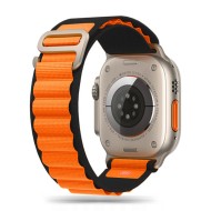 Текстилна каишка за Apple Watch 4/5/6/7/8/9/SE/ Ultra (42/44/45/49 mm) от Tech-Protect Nylon Pro - Черен / Оранжев