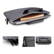 Текстилна чанта с джобове за 14 инчов лаптоп от Tech-Protect PocketBag - Тъмносив