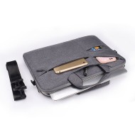 Текстилна чанта с джобове за 14 инчов лаптоп от Tech-Protect PocketBag - Тъмносив