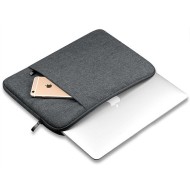 Текстилен калъф за лаптоп 15" - 16" от Tech-Protect Sleeve - Тъмносив