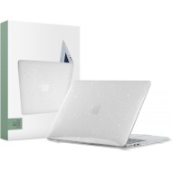 Тънък кейс за Apple Macbook Air 13 M2 / M3 / M4 / (2023-2025) от Tech-Protect Smartshell - Glitter Clear