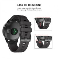 Силиконова каишка за Garmin Fenix 5 / 6 / 6 Pro / 7 - Черна