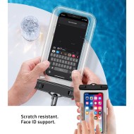Универсален водоустойчив калъф за смартфони от Tech-Protect Waterproof - Прозрачен