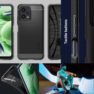 Удароустойчив кейс за Xiaomi Redmi Note 12 5G / Poco X5 5G от Spigen Rugged Armor - Черен