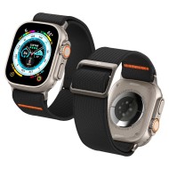 Текстилна каишка за Apple Watch 4 / 5 / 6 / 7 / 8 / SE / Ultra 1/2 (42/44/45/49 mm) от Spigen Fit Lite Ultra - Черен