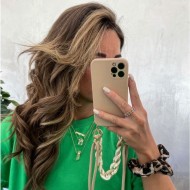 Силиконов калъф с връзка за Samsung Galaxy A14 4G/5G от Tech-Protect Icon Chain - Бежов