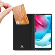 Кожен тефтер за Motorola Moto G60s от Dux Ducis Skin Pro - Черен