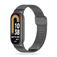 Стоманена верижка за смарт часовник Xiaomi Smart Band 8 / 9 / 10 / NFC от Tech-Protect MilaneseBand - Черна