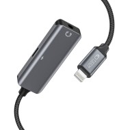 Адаптер Lightning към Lightning и жак AUX 3.5mm от Tech-Protect Ultraboost adapter - Черен