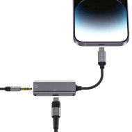 Адаптер Lightning към Lightning и жак AUX 3.5mm от Tech-Protect Ultraboost adapter - Черен