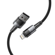 Кабел за зареждане USB-A / Lightning с 12W / 2.4A от Tech-Protect Ultraboost 25см - сив