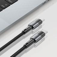 Кабел за зареждане USB-C / USB-C с PD 60W / 3A от Tech-Protect Ultraboost 100см - сив