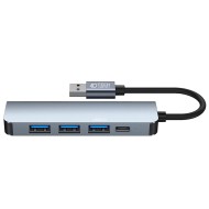 Адаптер 5 в 1 за лаптопи с USB-A вход от Tech Protect V0-HUB Adapter 5 in 1 - Сив