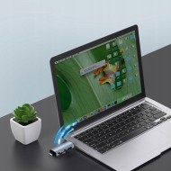 Четец на карти с USB-C / USB-A 3.0 – Tech-Protect UltraBoost - Сив