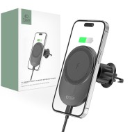 Стойка за автомобил с MagSafe безжично зареждане 15W от Tech Protect MM15W-V1 - Черна