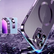 Твърд кейс с MagSafe и протектор за камерата на iPhone 13 от Tech-Protect MagShine - Rose Gold