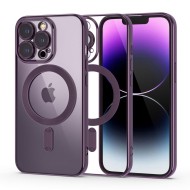 Твърд кейс с MagSafe и протектор за камерата на iPhone 14 Pro от Tech-Protect MagShine - Лилав