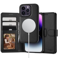 Кожен тефтер с MagSafe за iPhone 14 Pro от Tech-Protect Wallet MagSafe - Черен