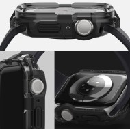 Удароустойчив кейс за Apple Watch 4/5/6/7/8/SE (44/45 мм) от Ringke Fusion Bumper - Черен