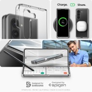 Удароустойчив твърд кейс за Samsung Galaxy Z Fold 5 от Spigen Ultra Hybrid - Прозрачен