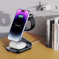 Безжично зарядно устройство 3 в 1 с MagSafe от Tech-Protect QI15W-A29 - Черно