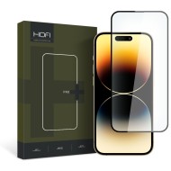 Стъклен протектор FULL GLUE за iPhone 15 Plus от Hofi Glass Pro+ - Черен