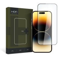 Стъклен протектор FULL GLUE за iPhone 15 Pro Max от Hofi Glass Pro+ - Черен