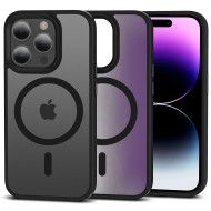 Твърд кейс с MagSafe пръстен за iPhone 15 Pro Max от Tech-Protect MagMat - Черен мат
