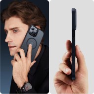 Твърд кейс с MagSafe пръстен за iPhone 15 Pro Max от Tech-Protect MagMat - Черен мат