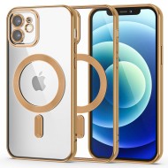 Твърд кейс с MagSafe и протектор за камерата на iPhone 11 от Tech-Protect MagShine - Златист
