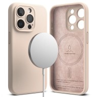Силиконов кейс с MagSafe за iPhone 15 Pro от Ringke Silicone Magnetic - Pink Sand