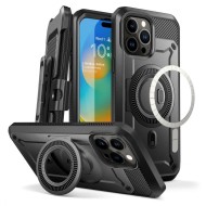 360 градусов калъф с MagSafe и стойка за iPhone 15 Pro от Supcase UB Pro Mag - Черен