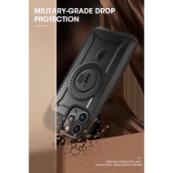 360 градусов калъф с MagSafe и стойка за iPhone 15 Pro от Supcase UB Pro Mag - Черен