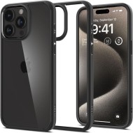 Удароустойчив твърд кейс за iPhone 15 Pro Max от Spigen Ultra Hybrid - Черен мат